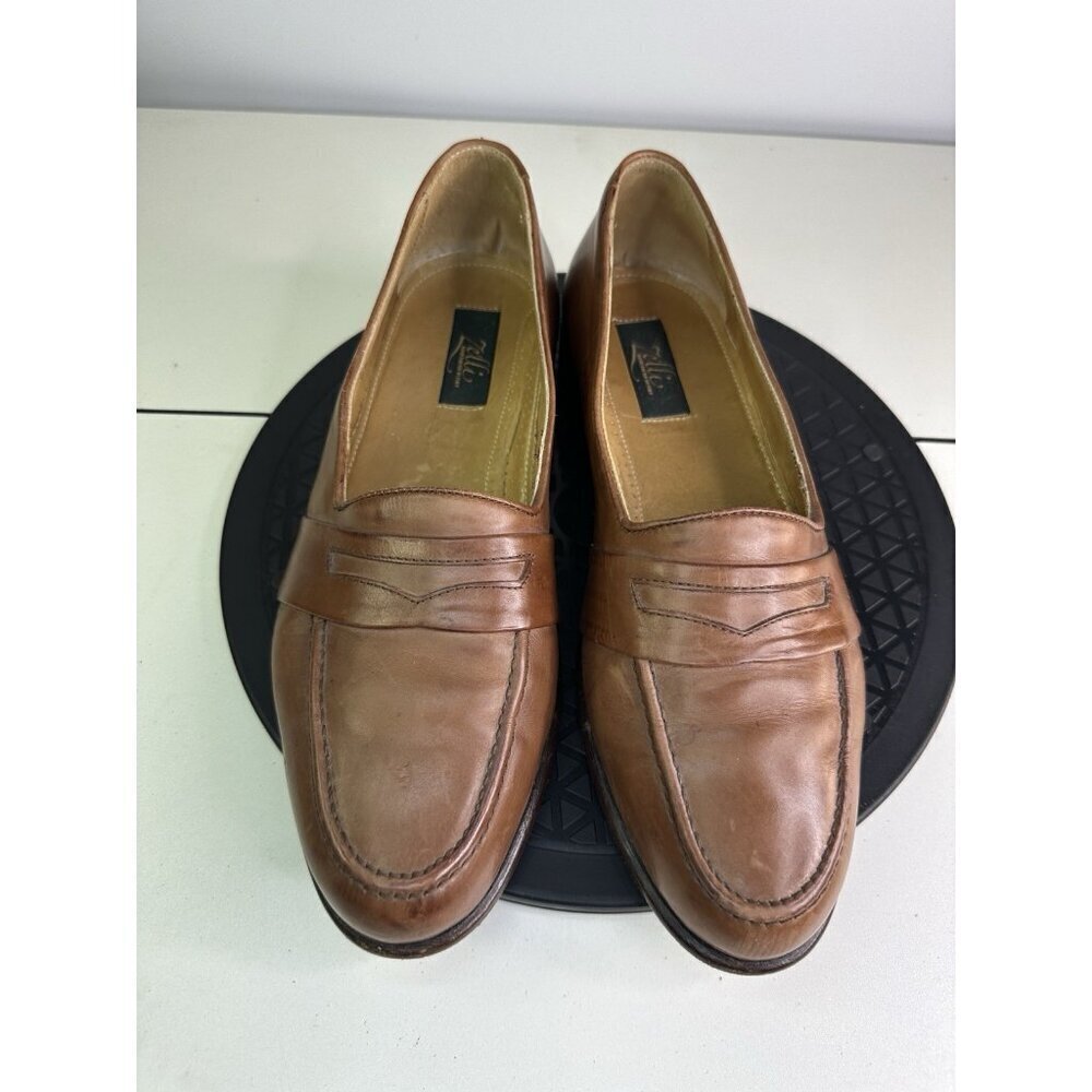 ZELLI Italian Handmade Dress Shoes Soft Calfskin Penny Loafers Sz 9.5
